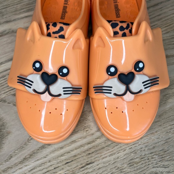 Mini Melissa Safari Jelly Pop Cat Sneakers Slip On Orange Kid’s 12 - Picture 2 of 9